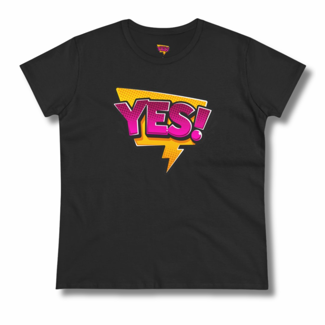 Vintage-Sealed The Hottest Rawest Sneakers & Apparel Clothing Store Around Online. YES Women’s Graphic Tee | Vintage-Inspired Cotton Streetwear T-Shirt [BLACK] US Sizes [S-2XL].