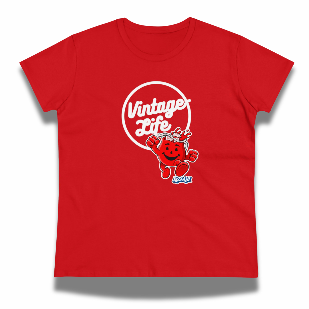 Vintage-Sealed The Hottest Rawest Sneakers & Apparel Clothing Store Around Online. Vintage-Life KOOL-AID MAN Women’s T-Shirt – Retro Graphic Short-Sleeve Casual Tee [RED] US Sizes [S-2XL].