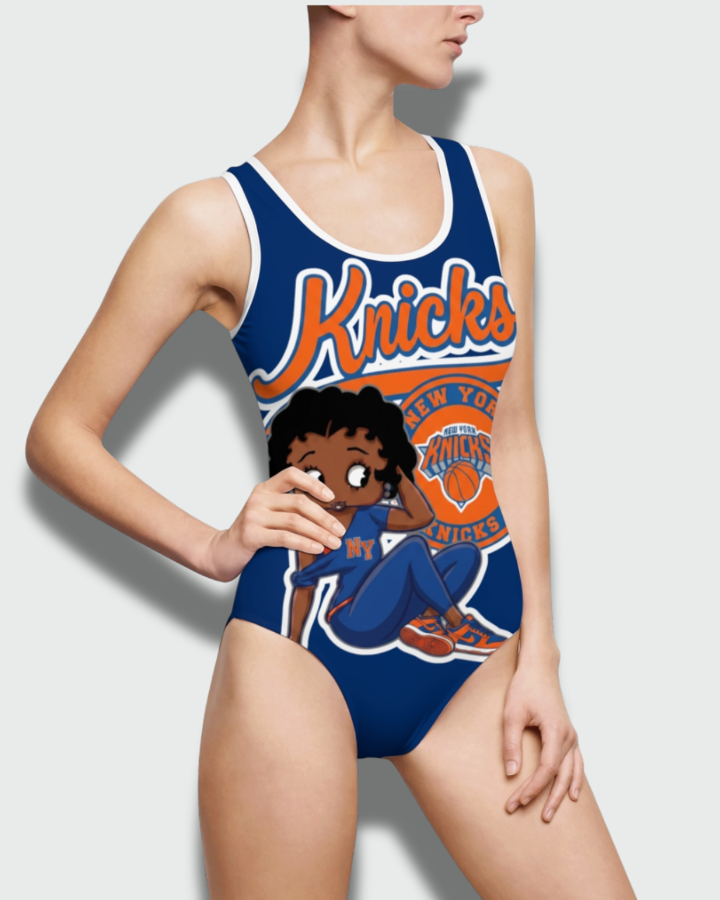Vintage-Sealed The Hottest Rawest Sneakers & Apparel Clothing Store Around Online. Women’s New York Knicks Betty B. One-Piece Swimsuit [Blue-White-Strap] US Size [S-2XL].
