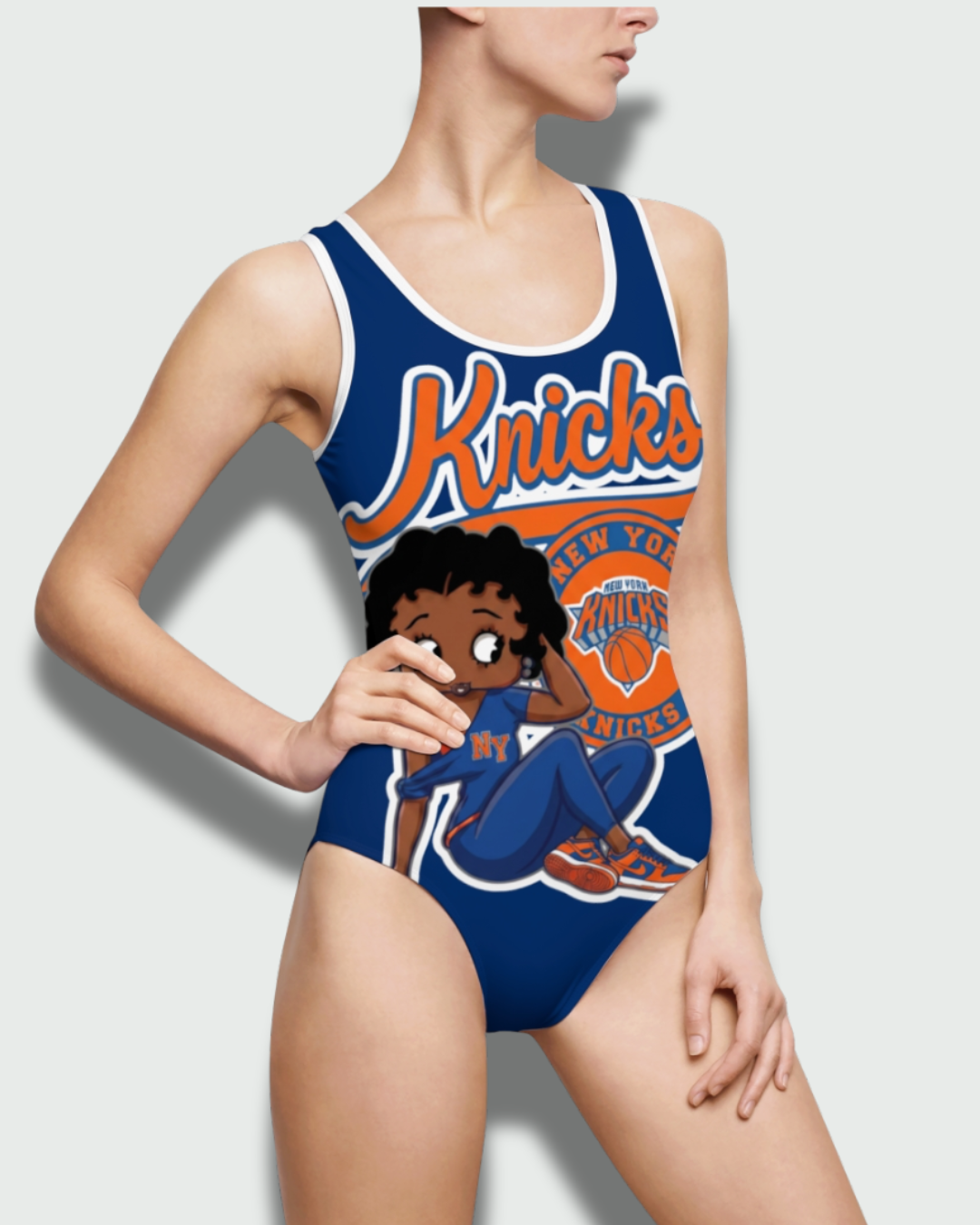 Vintage-Sealed The Hottest Rawest Sneakers & Apparel Clothing Store Around Online. Women’s New York Knicks Betty B. One-Piece Swimsuit [Blue-White-Strap] US Size [S-2XL].